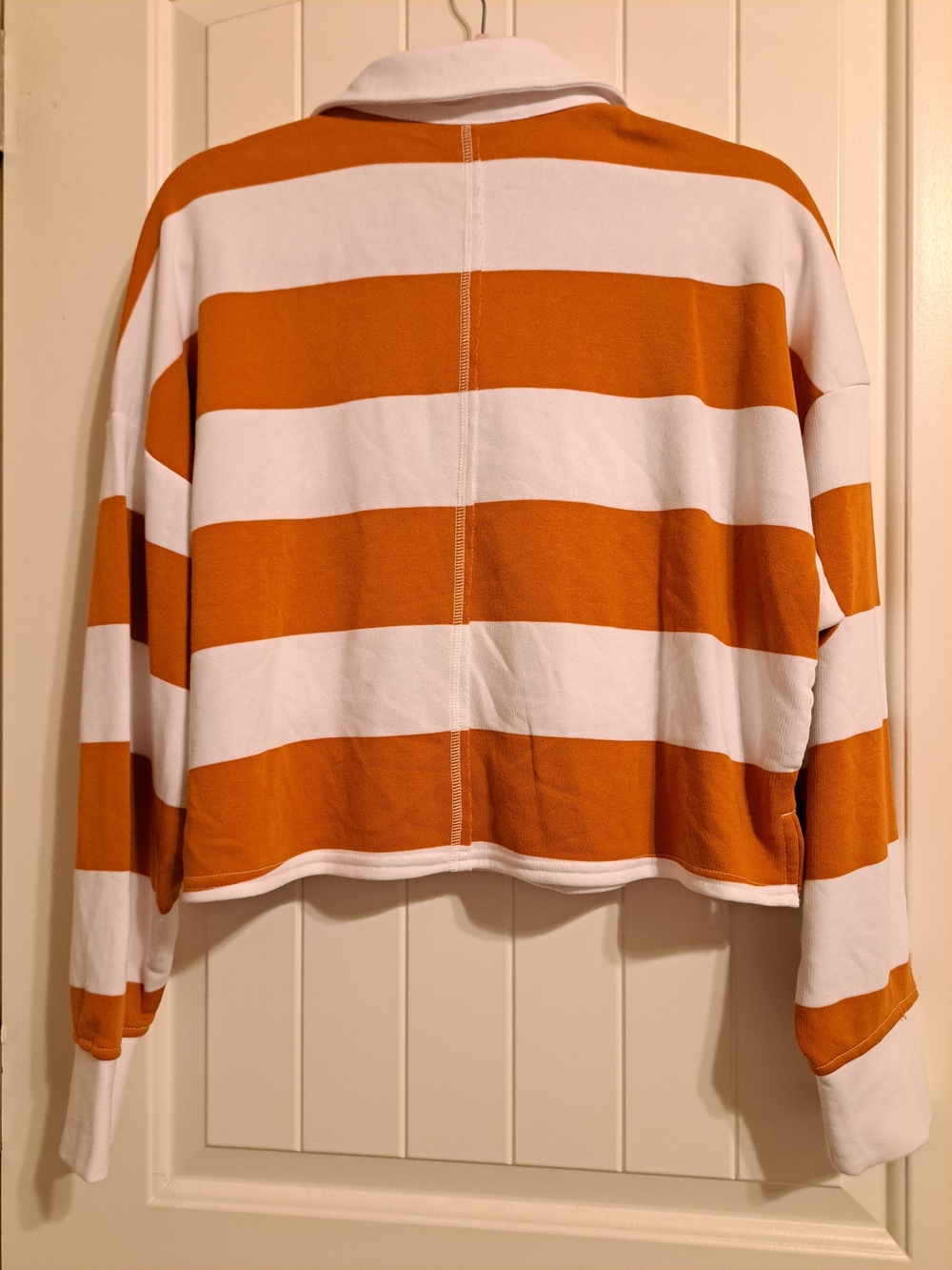 UT Longhorns Game Day JoyLab Orange Striped Cropped Rugby Top - M - Picture 8 of 9